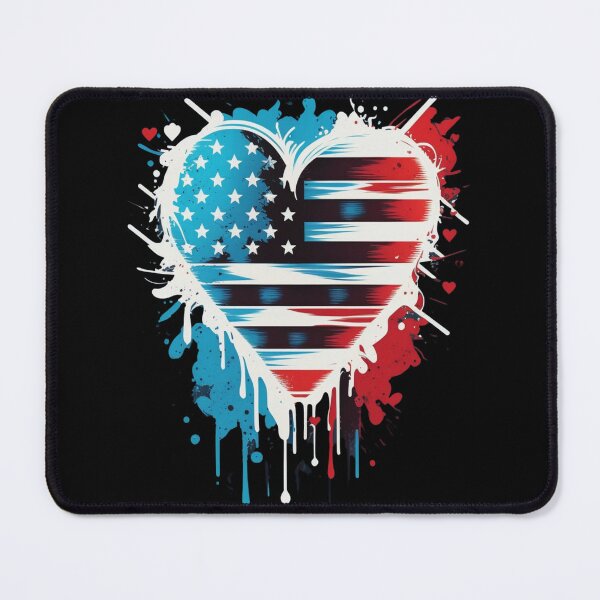Item preview, USA flag heart designed and sold by Zaolta.
