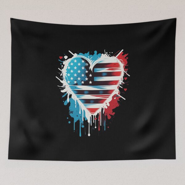 Item preview, USA flag heart designed and sold by Zaolta.