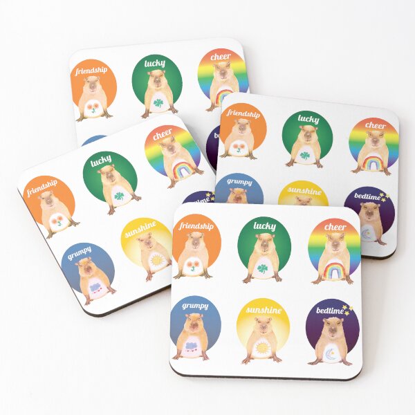 Item preview, Set of 6 feelings capybaras  designed and sold by umasharda.