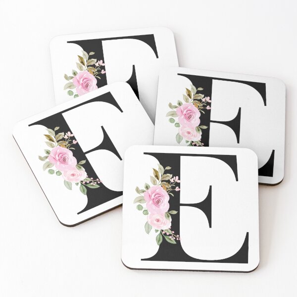 Item preview,  Letter E with Natural Multi Color Flowers designed and sold by Print-Online.