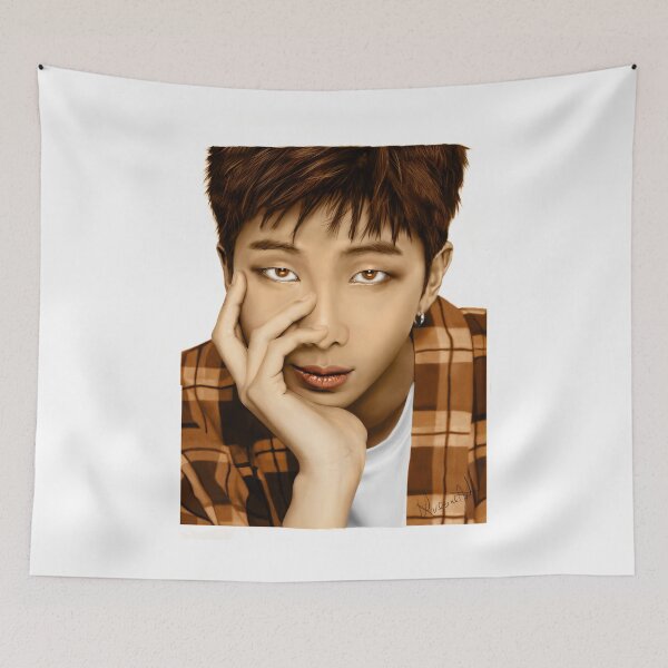 Item preview, Namjoon RM BTS fanart kpop portrait realistic designed and sold by Krasiaart.