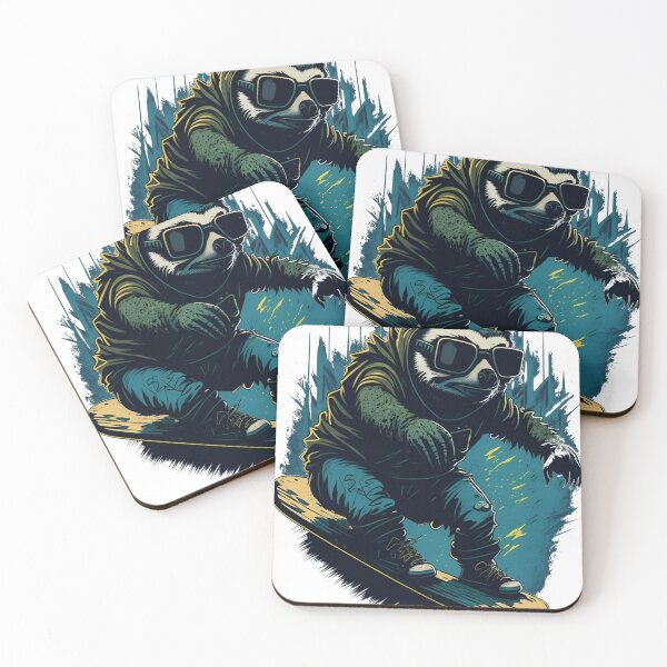 Item preview, A Sloth On Skateboarding designed and sold by ArtsyWishesShop.