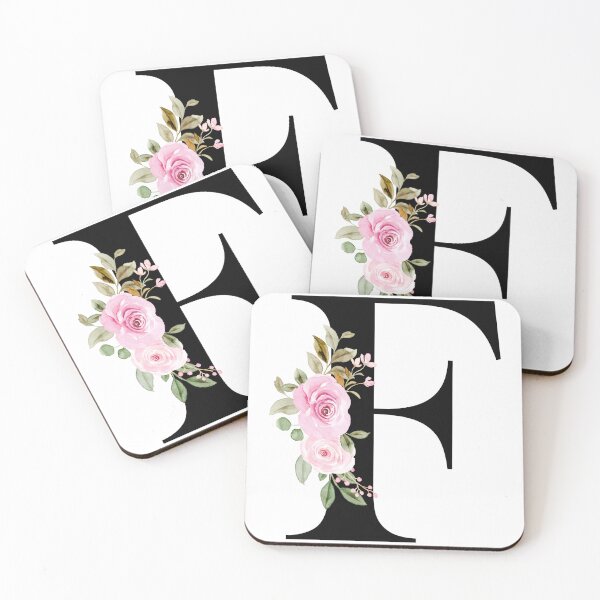 Item preview, Letter F with Natural Multi Color Flowers designed and sold by Print-Online.