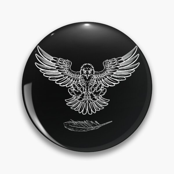 Item preview, Brave Eagle Hunting White Line Drawing Design designed and sold by EarthArtDesigns.