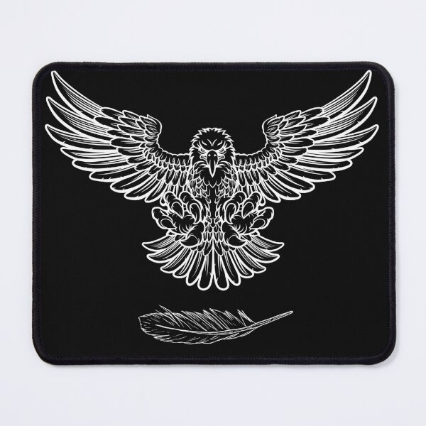 Item preview, Brave Eagle Hunting White Line Drawing Design designed and sold by EarthArtDesigns.