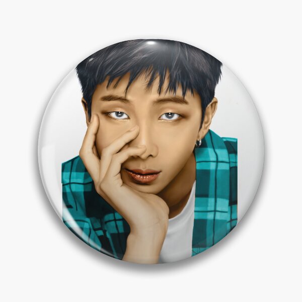 Item preview, Namjoon RM BTS fanart kpop portrait realistic designed and sold by Krasiaart.