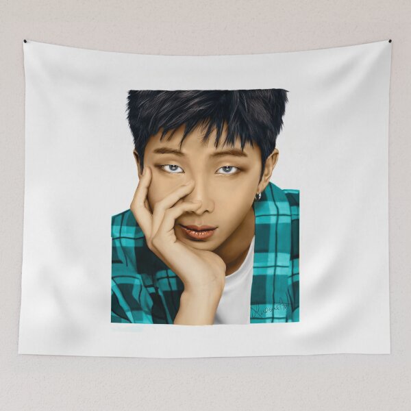 Item preview, Namjoon RM BTS fanart kpop portrait realistic designed and sold by Krasiaart.