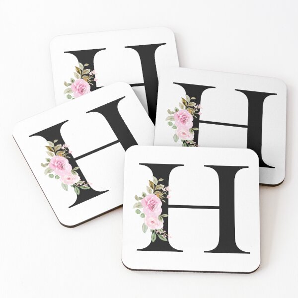 Item preview, Letter H with Natural Multi Color Flowers designed and sold by Print-Online.