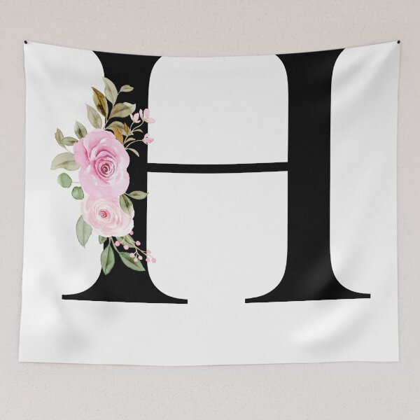 Item preview, Letter H with Natural Multi Color Flowers designed and sold by Print-Online.