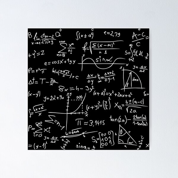 Math Formulas & Symbols on Dark Background Poster for Sale by PavicDesign