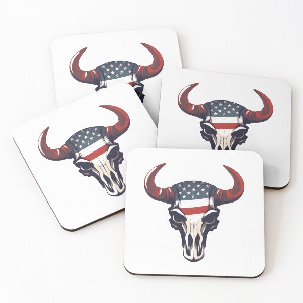 Item preview, Patriotic Bull Skull and Horns designed and sold by cy312.