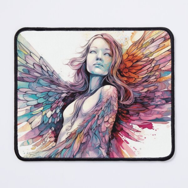 Item preview, Divine Radiance: Colorful Angelic Ink Art Embracing Femininity designed and sold by InkspiredArt.