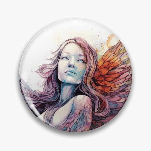 Item preview, Divine Radiance: Colorful Angelic Ink Art Embracing Femininity designed and sold by InkspiredArt.