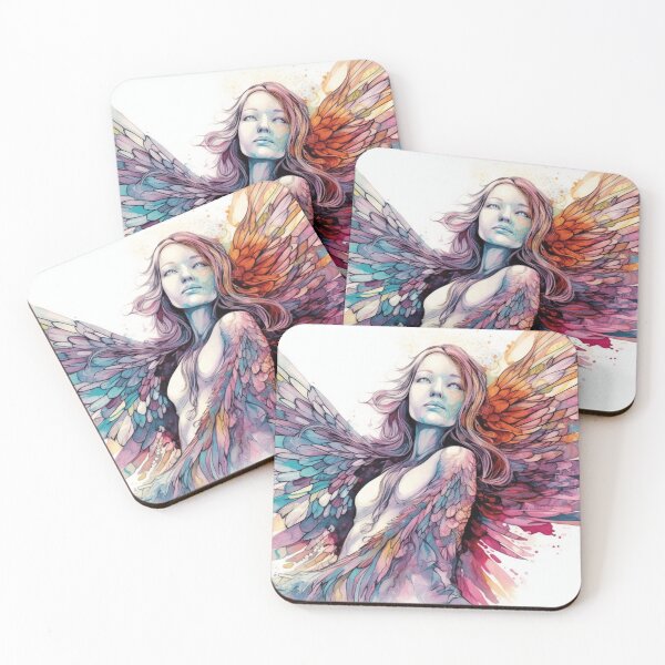 Item preview, Divine Radiance: Colorful Angelic Ink Art Embracing Femininity designed and sold by InkspiredArt.
