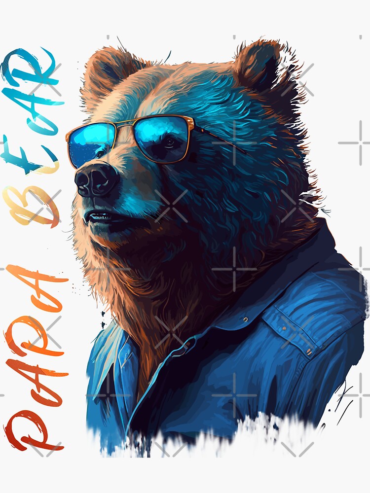 Grizzly Bear with Sunglasses Sticker for Sale by Digital Art