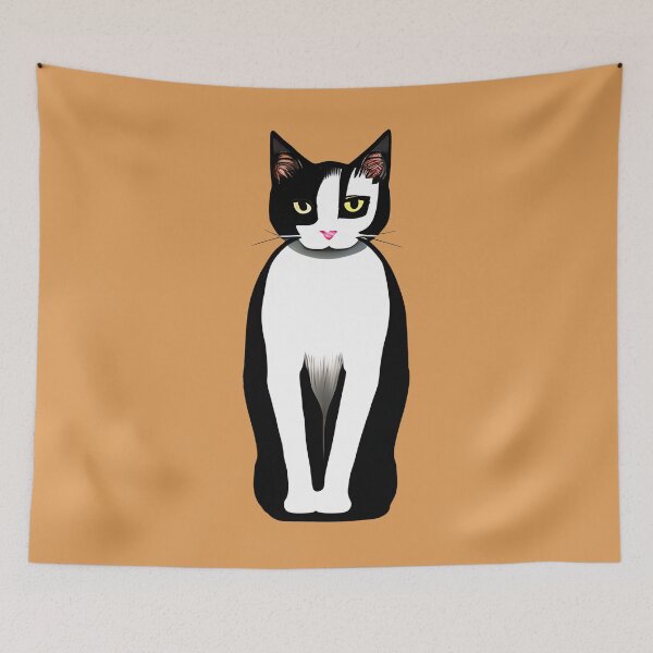 Item preview, Mid Century Modern Black and White Cat designed and sold by Marymarice.