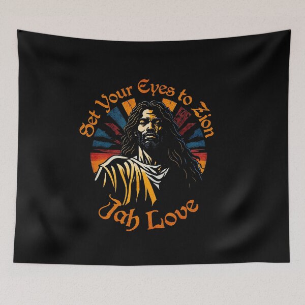 Item preview, Retro Set Your Eyes to Zion Tee - Jah Love, Rastafari Black Jesus, Vintage Graphic Reggae Rasta Christ designed and sold by zptees.