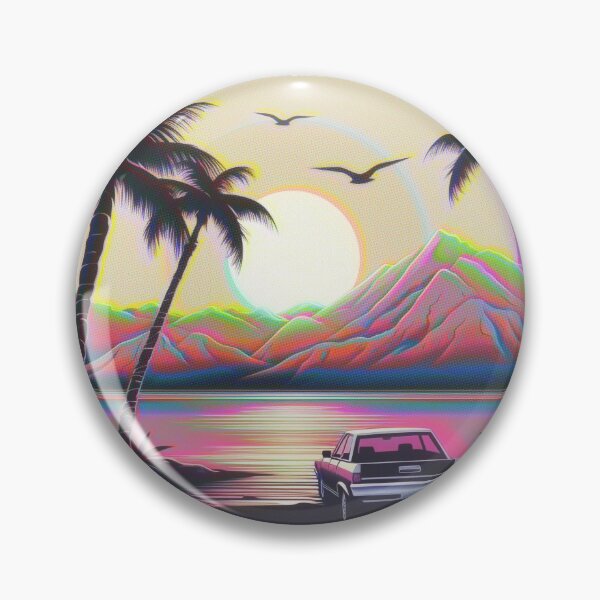 Item preview, Halftone Synthwave Sticker designed and sold by taralundrigan.