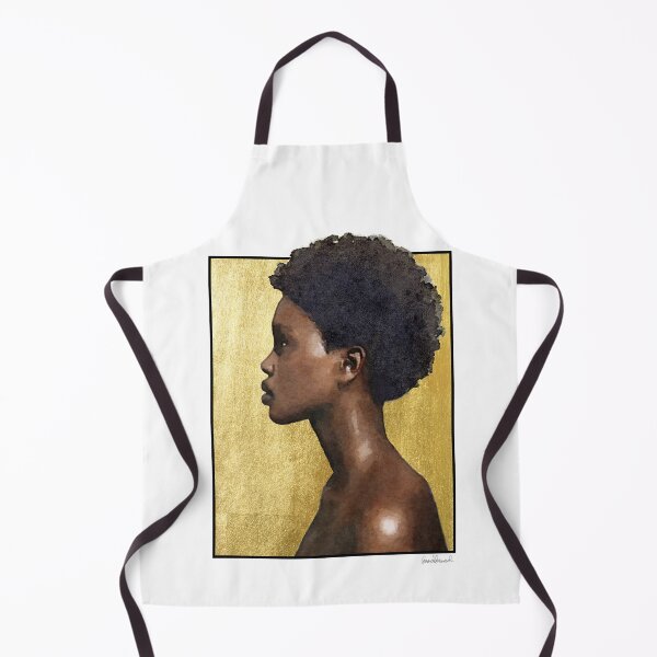 Item preview, Beauty, Portrait, Black woman, African American, Natural hair, gold effect, watercolor designed and sold by AmandaGreenwood.