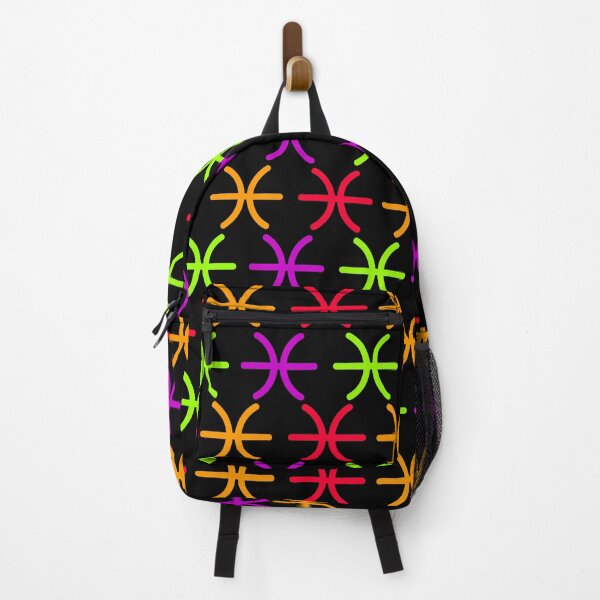 Item preview, Multicolor Pisces sign, astrology zodiac symbol black background designed and sold by Stéphane Thirion.