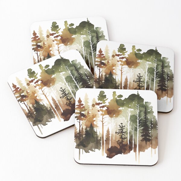 Item preview, A Sepia Forest - Watercolor Trees and Leaves designed and sold by GVRDesign.