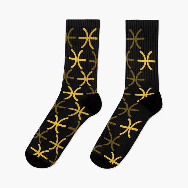 Item preview, Golden yellow pisces sign, astrology zodiac symbol black background designed and sold by Stéphane  Thirion.