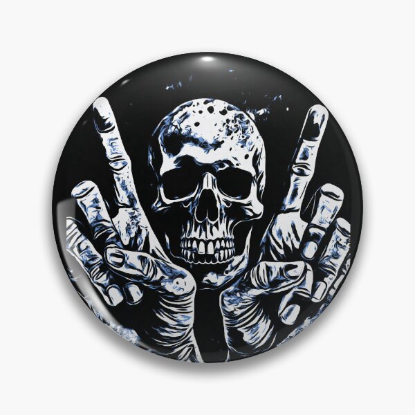 Item preview, Skull and hands rock symbol illustration designed and sold by umfhn.
