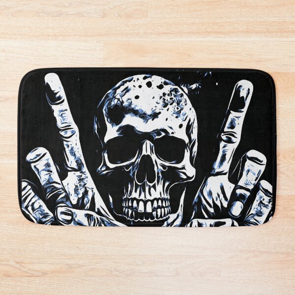 Item preview, Skull and hands rock symbol illustration designed and sold by umfhn.