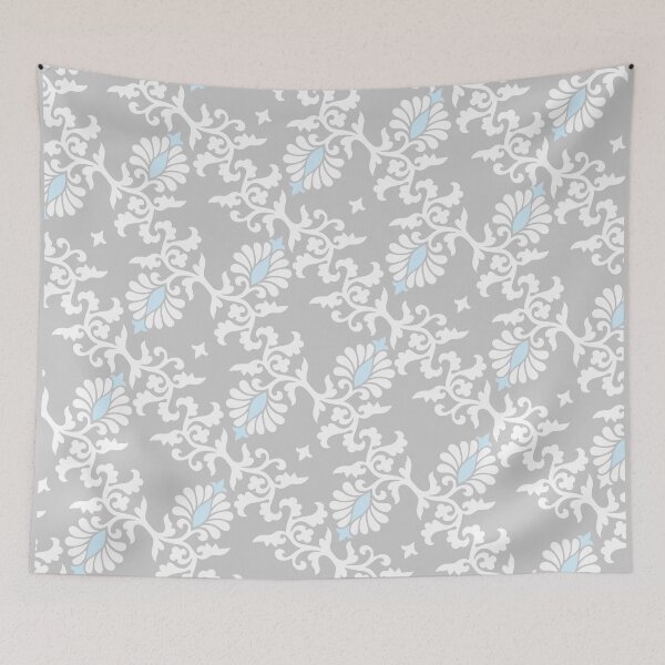 Artikelvorschau, Süßes Kleidchen, Retro-Blumenmuster, Pastelle, Grau und Blau entworfen und verkauft von i-cottagedesign.