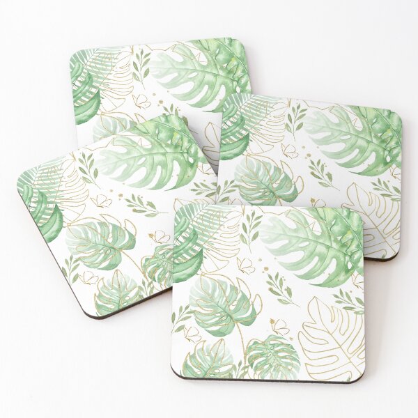 Item preview, Green and Gold Tropical Leaf Pattern designed and sold by TeesNthese.