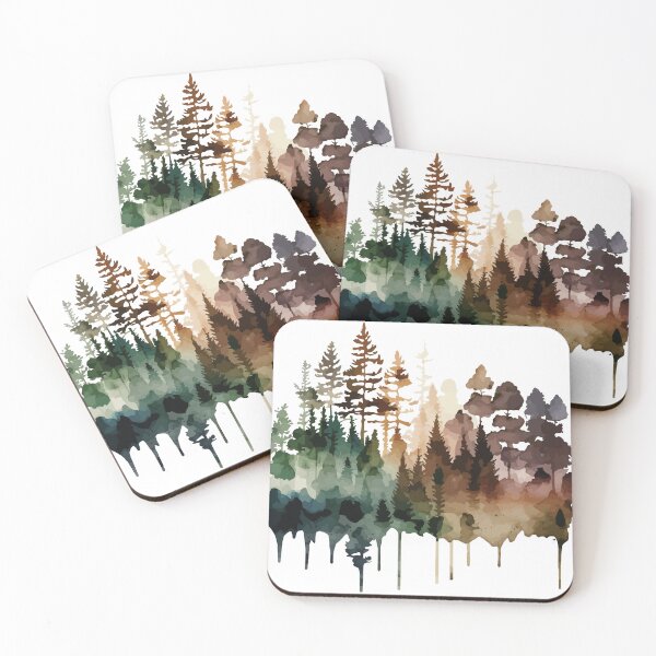 Item preview, A Dark Forest in Drippy paint - Watercolor Trees and Leaves designed and sold by GVRDesign.