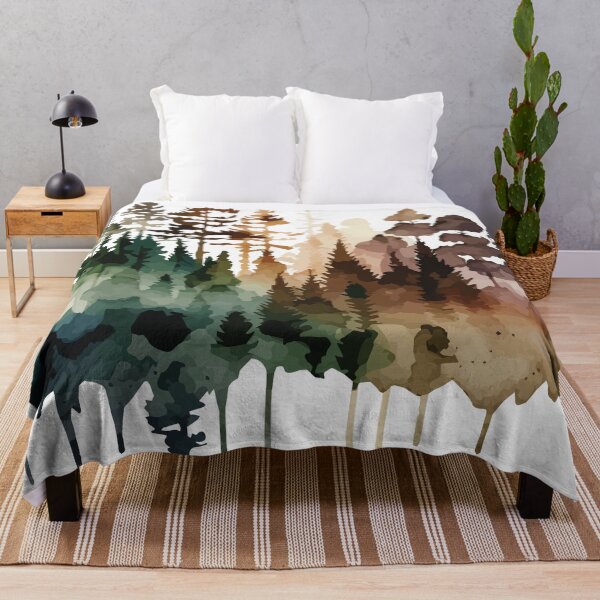 Item preview, A Dark Forest in Drippy paint - Watercolor Trees and Leaves designed and sold by GVRDesign.