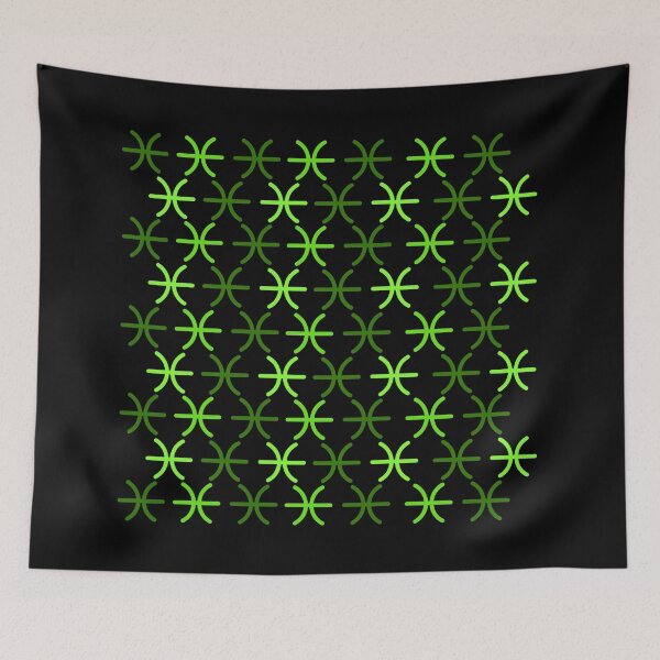 Item preview, Neon green pisces sign, astrology zodiac symbol black background designed and sold by Stéphane  Thirion.