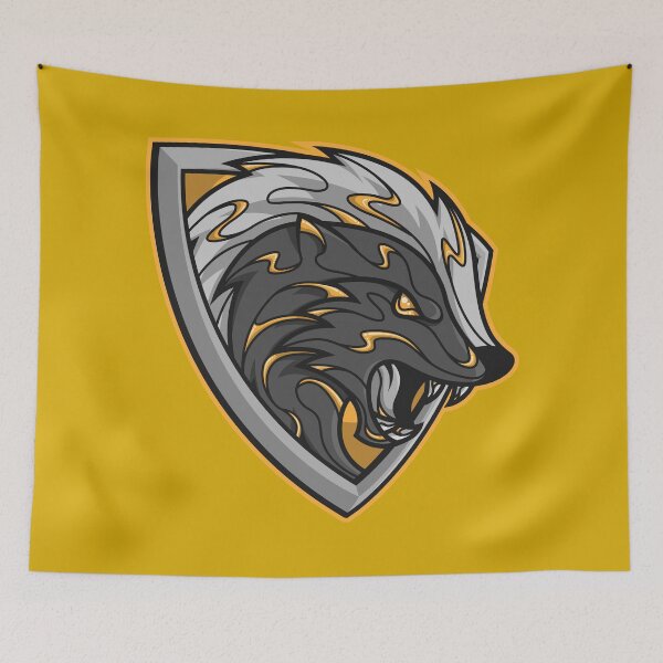 Item preview, yellow and black loyal badger shield designed and sold by FamiFrikiV.