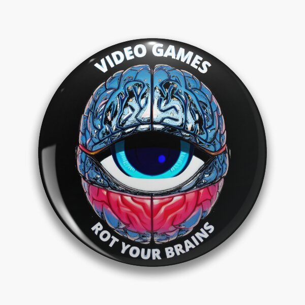 Item preview, Video games rot your brains  designed and sold by Tw1nsAIArt.
