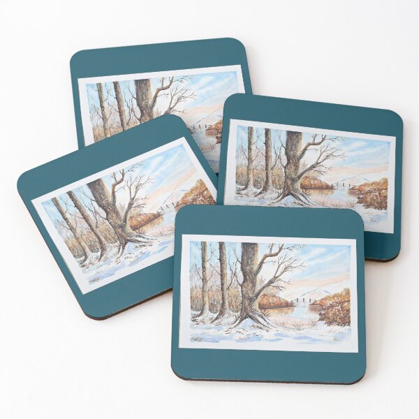 Item preview, Winter scene in waercolou designed and sold by OilPaintsHatts.