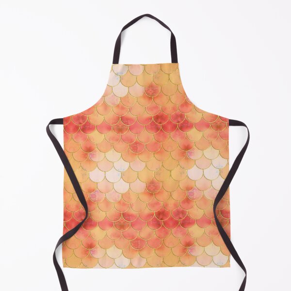 Item preview, Orange & Coral Gold Mermaid Scale Pattern designed and sold by tanyadraws.