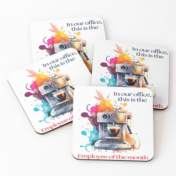 Item preview, Employee of the Month: Coffee Machine Office Art with a Splash of Humor designed and sold by ManuelAndreas.