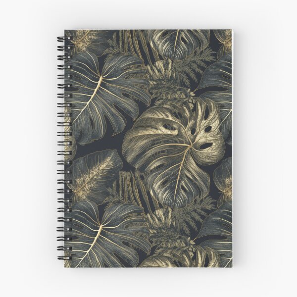 Item preview, Chalk Tropical Leafs - Luxury Pattern - Monstera - Exotic Digital Patterns - Gold Pattern - Dark and Gold designed and sold by Digital Den Goodies.