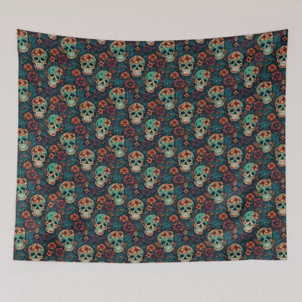 Item preview, Candy flower skull designed and sold by CherryBlueberry.