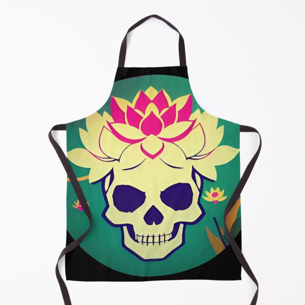 Item preview, Lotus Skull - flower skull - yoga skull lotus blossom - green/pink designed and sold by McCallnWaldo.