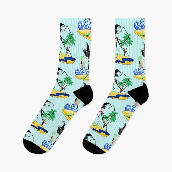 Item preview, Cat Funny and Silly Character Summer Fun surfing on waves  designed and sold by BluedarkArt.