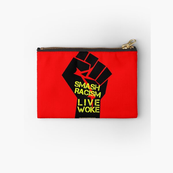 Aperçu de l'œuvre PMD00807 Progressive Movement Designs Live Woke Smash Racism Le design du poing de protestation noir montre que vous êtes éveillé et que vous soutenez les objectifs progressistes des démocrates, des indépendants et des partisans de Bernie Sanders créée et vendue par ProgressiveLeft.