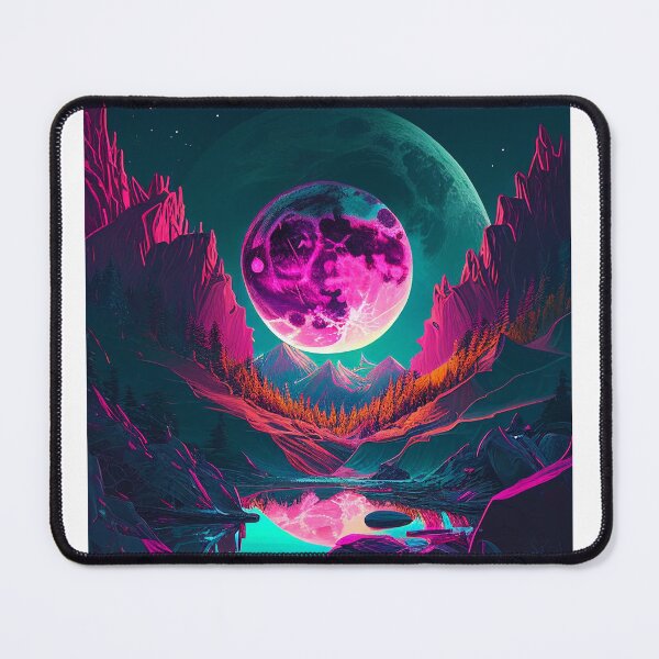 Item preview, Moonlit Mountain Explosion: Psychedelic Cyberpunk Design designed and sold by Krystmiks.