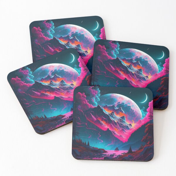 Item preview, Moonlit Mountain Explosion: Psychedelic Cyberpunk Design designed and sold by Krystmiks.