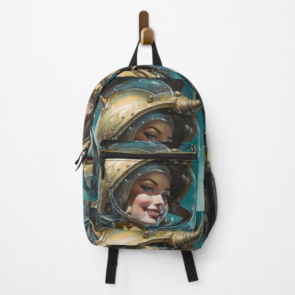 Item preview, Sci-Fi, pin up, retro futuristic beautiful smiling girl designed and sold by GueloStudio.