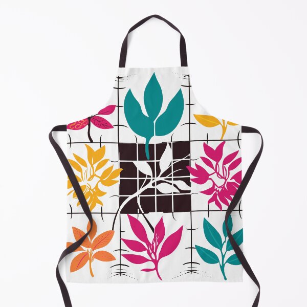 Item preview, Symmetrical Grid of Colored Leaves and Flowers designed and sold by TopArtsy.