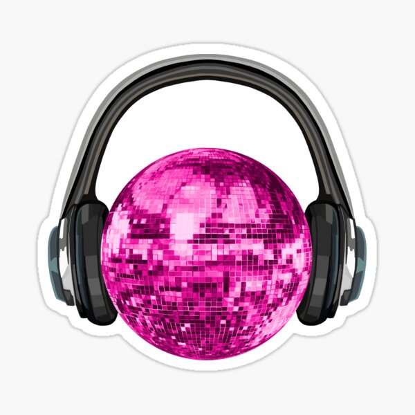 Pretty Pink Headphones with Daisies Sticker for Sale by tiggo