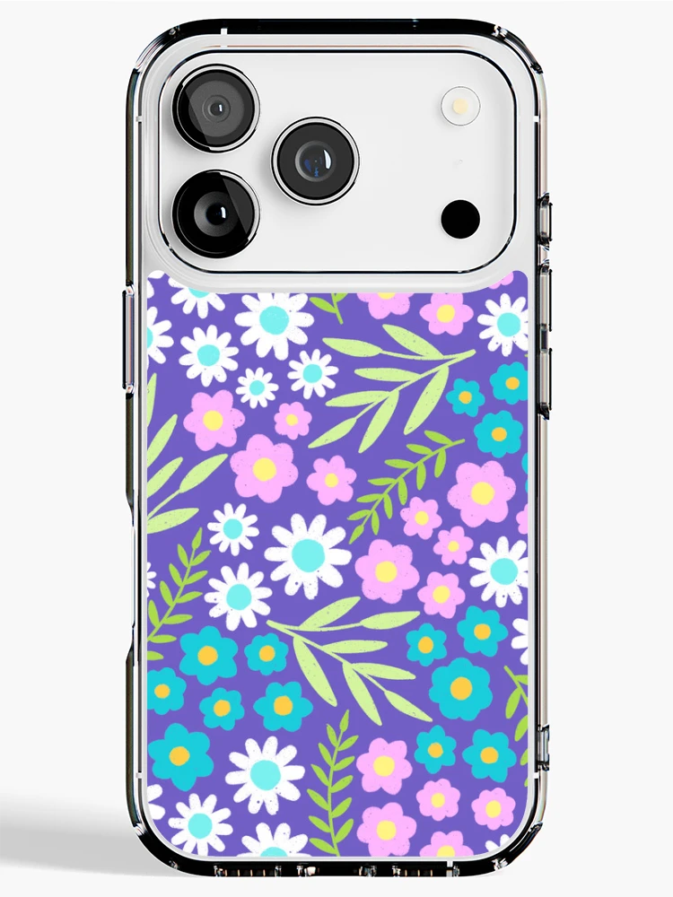 Thumbnail 1 of 5, iPhone Case, Purple Spring Flower Pattern designed and sold by AlwaysBeColoring.