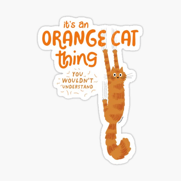 Artikel-Vorschau von It's An Orange Cat Thing - Lustige getigerte Katze, die sich mit Krallen festhält, designt und verkauft von Jenn Inashvili.